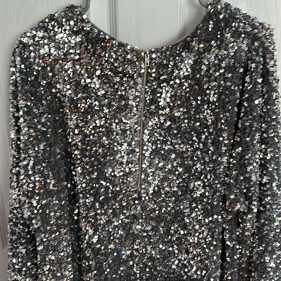 Just Me Sequin Flare Sleeve Dress - Picture 4 of 4